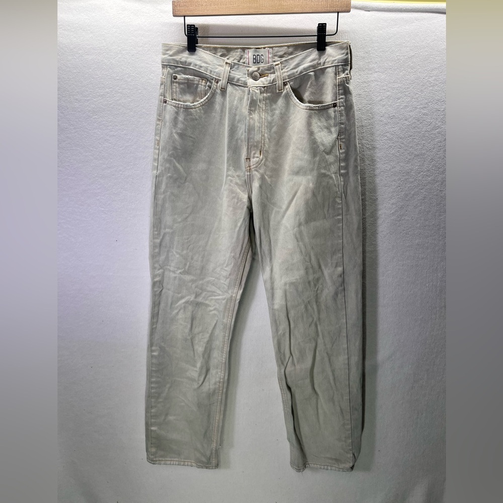 BDG Urban Outfitters Cowboy Jeans Womens 29 Waist Stretch Faded White Denim 1965